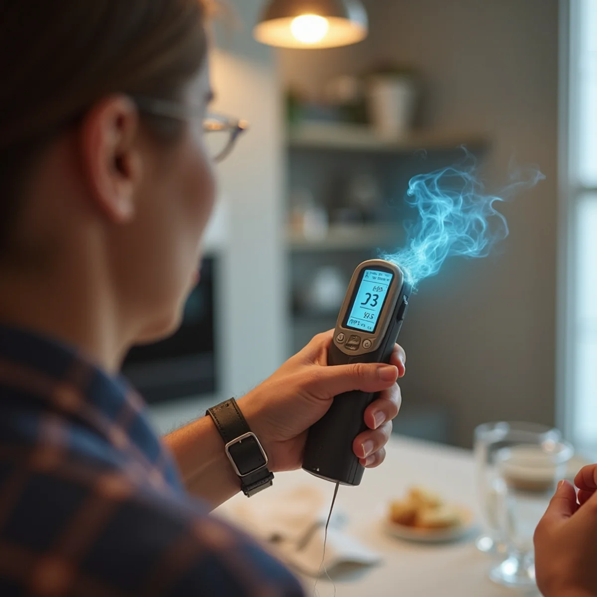 Measuring lukewarm supply air temperature with digital probe thermometer